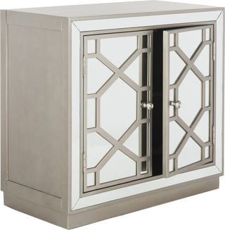 Safavieh Juniper 2 Door Chest Champagne and Nickel Mirror Furniture 