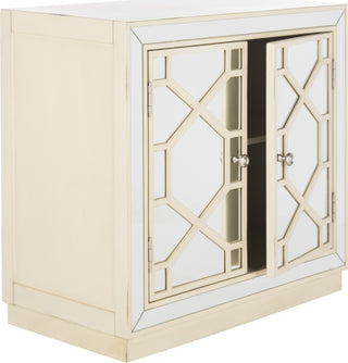 Safavieh Juniper 2 Door Chest Antique Beige and Nickel Mirror Furniture 