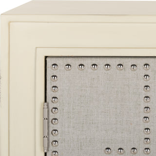 Safavieh Azuli 2 Door Chest Antique Beige and Nickel Mirror Furniture 