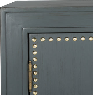 Safavieh Azuli 2 Door Chest Steel Teal and Gold Mirror Furniture 