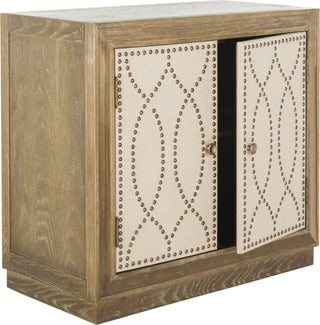 Safavieh Yuna 2 Door Chest Rustic Oak and Copper Mirror Furniture 