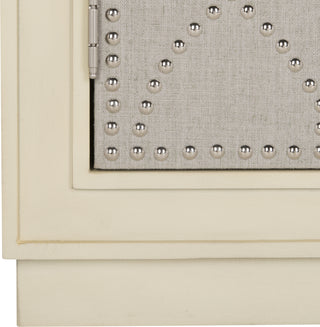 Safavieh Yuna 2 Door Chest Antique Beige and Nickel Mirror Furniture 