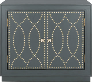 Safavieh Yuna 2 Door Chest Steel Teal and Gold Mirror Furniture main image