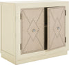 Safavieh Erin 2 Door Chest Light Grey Linen and Nickel Mirror Furniture 