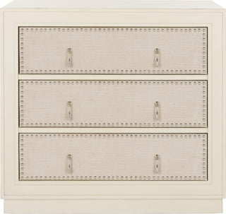 Safavieh Laputa 3 Drawer Chest Antique Beige and Linen Nickel Furniture main image