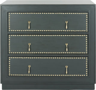 Safavieh Laputa 3 Drawer Chest Steel Teal and Gold Furniture main image