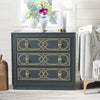 Safavieh Aura 3 Drawer Chest Steel Teal and Gold Furniture 