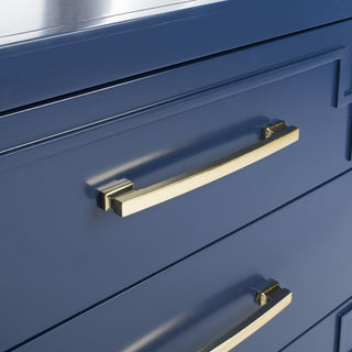 Safavieh Raina 3 Drawer Chest Lapis Blue and Gold Furniture 