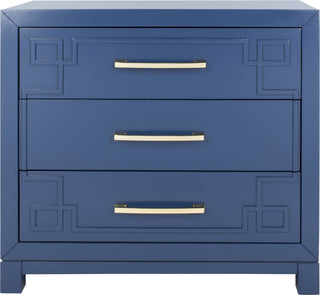 Safavieh Raina 3 Drawer Chest Lapis Blue and Gold Furniture main image