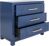 Safavieh Raina 3 Drawer Chest Lapis Blue and Gold Furniture 