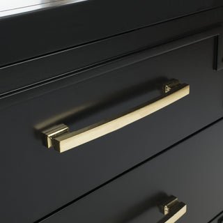 Safavieh Raina 3 Drawer Chest Black and Gold Furniture 