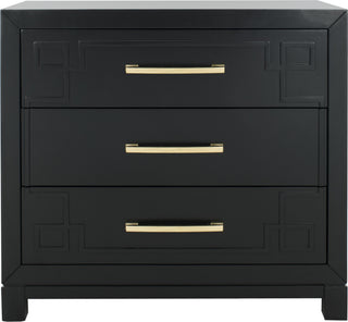 Safavieh Raina 3 Drawer Chest Black and Gold Furniture main image