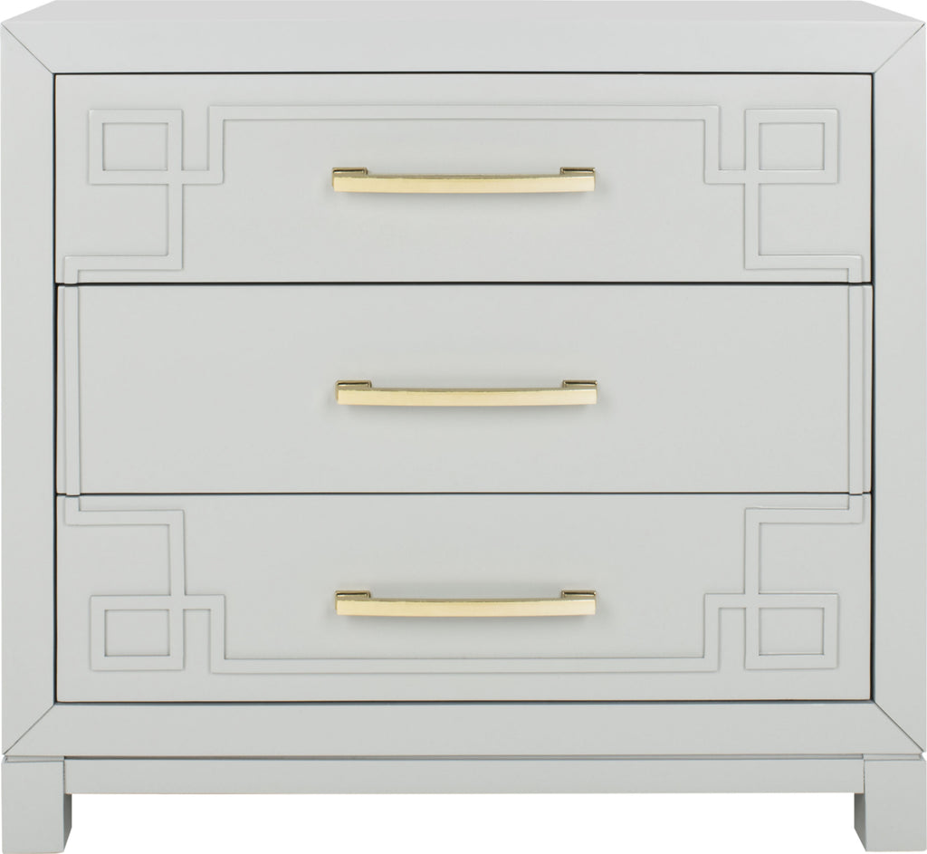 Safavieh Raina 3 Drawer Chest Grey and Gold Furniture main image
