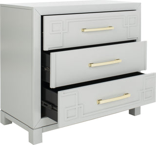 Safavieh Raina 3 Drawer Chest Grey and Gold Furniture 