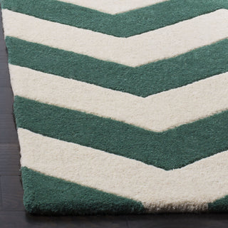 Safavieh Chatham Cht715 Teal/Ivory Area Rug Detail