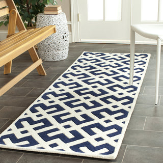 Safavieh Chatham Cht719 Dark Blue/Ivory Area Rug Room Scene Feature