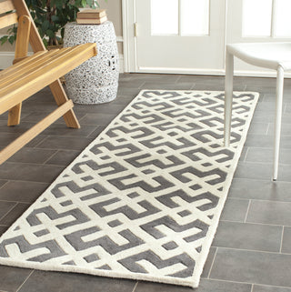 Safavieh Chatham Cht719 Dark Grey/Ivory Area Rug Room Scene Feature