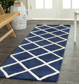 Safavieh Chatham Cht720 Dark Blue/Ivory Area Rug Room Scene Feature