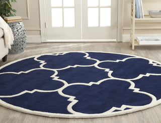 Safavieh Chatham 730 Dark Blue/Ivory Area Rug Room Scene Feature