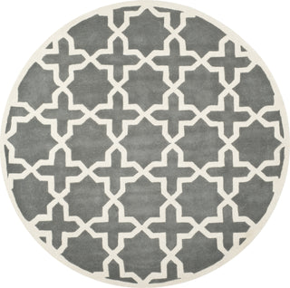 Safavieh Chatham Chatham732 Dark Grey/Ivory Area Rug Round