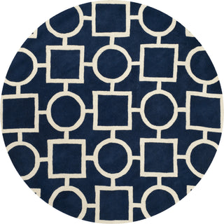 Safavieh Chatham 737 Dark Blue/Ivory Area Rug Round