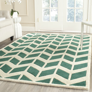 Safavieh Chatham 746 Teal/Ivory Area Rug Room Scene