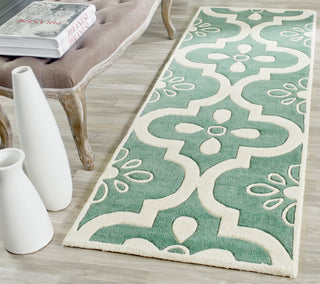 Safavieh Chatham 751 Teal/Ivory Area Rug Room Scene