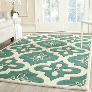 Safavieh Chatham 751 Teal/Ivory Area Rug Room Scene Feature