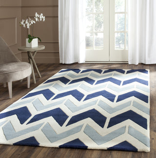 Safavieh Chatham 756 Dark Blue/Light Blue Area Rug Room Scene Feature