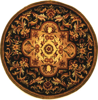 Safavieh Classic Cl220 Black/Beige Area Rug Round