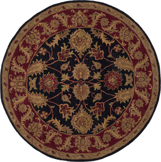 Safavieh Classic Cl244 Black/Burgundy Area Rug Round