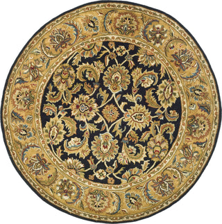 Safavieh Classic Cl758 Black/Gold Area Rug Round