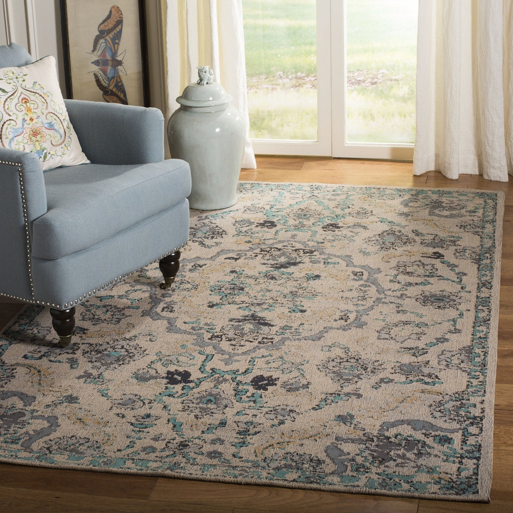 Safavieh Classic Vintage CLV102F Grey/Turquoise Area Rug Lifestyle Image Feature