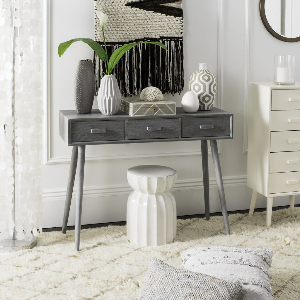 Safavieh Albus 3 Drawer Console Table Slate Grey  Feature
