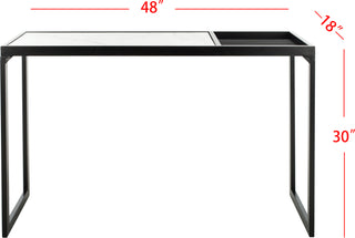 Safavieh Zuri Console Table White Marble and Black Furniture main image