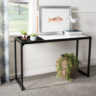 Safavieh Zuri Console Table White Marble and Black  Feature