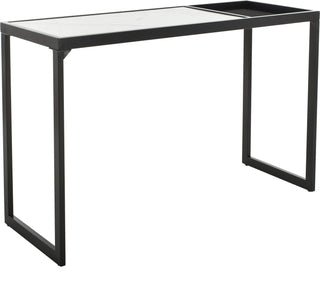 Safavieh Zuri Console Table White Marble and Black Furniture 