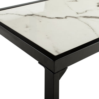 Safavieh Zuri Console Table White Marble and Black Furniture 