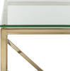 Safavieh Namiko Console Table Clear and Brass Leg Furniture 