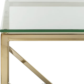 Safavieh Namiko Console Table Clear and Brass Leg Furniture 