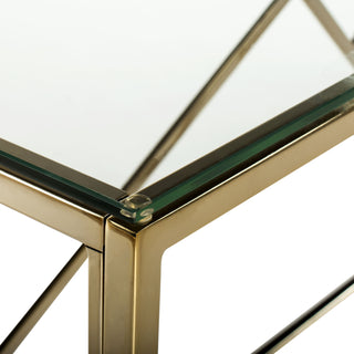 Safavieh Namiko Console Table Clear and Brass Leg Furniture 