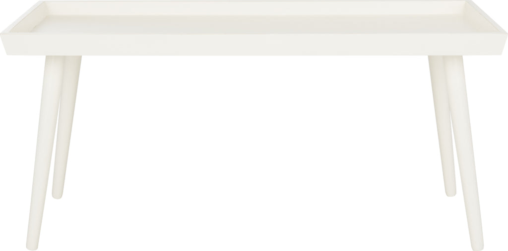 Safavieh Nonie Coffee Table With Tray Top Distressed White Furniture main image