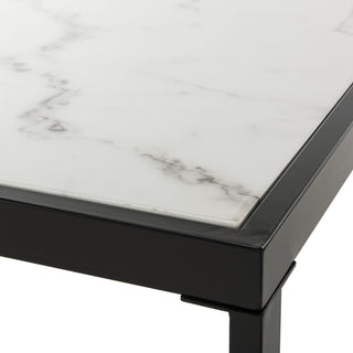 Safavieh Zuri Coffee Table White Marble and Black Furniture 