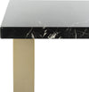 Safavieh Carmen Square Coffee Table Black Marble and Brass Furniture 