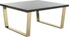 Safavieh Carmen Square Coffee Table Black Marble and Brass Furniture 