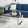Safavieh Carmen Square Coffee Table Black Marble and Chrome Furniture  Feature