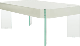 Safavieh Katelyn Rectangular Contemporary Glass Leg Coffee Table Grey Furniture 