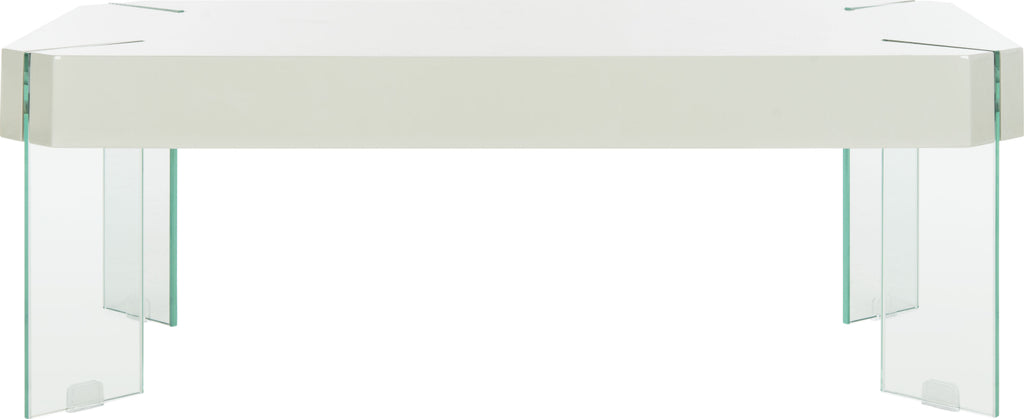 Safavieh Katelyn Rectangular Contemporary Glass Leg Coffee Table Grey Furniture main image