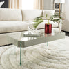 Safavieh Katelyn Rectangular Contemporary Glass Leg Coffee Table Grey  Feature