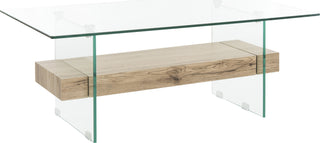 Safavieh Kayley Rectangular Modern Glass Coffee Table Natural and Furniture 